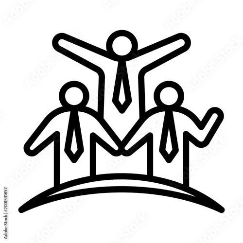 Office Culture Icon - Black Outline