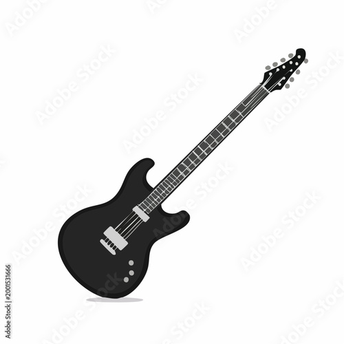 Black Electric Bass Guitar Illustration