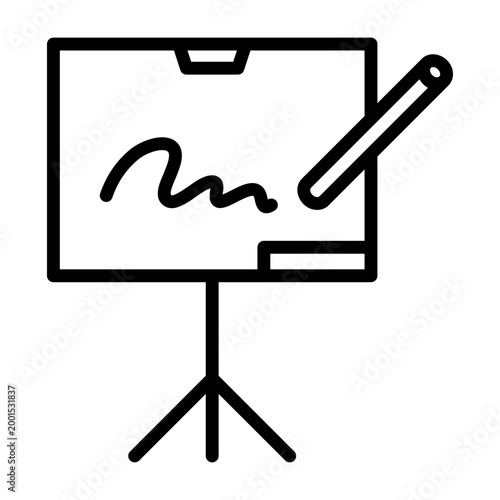 Whiteboard Session Icon - Black Outline