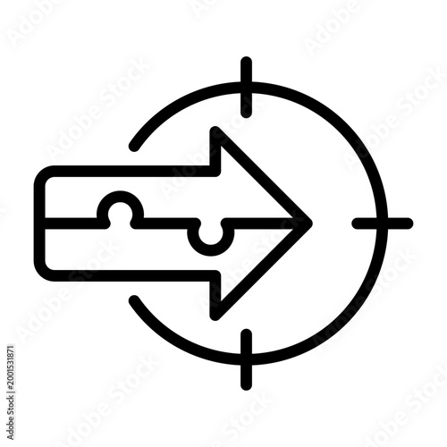 Strategic Alignment Icon - Black Outline