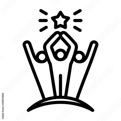 Leadership Training Icon - Black Outline