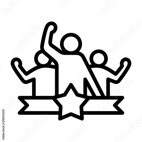 High Performance Team Icon - Black Outline