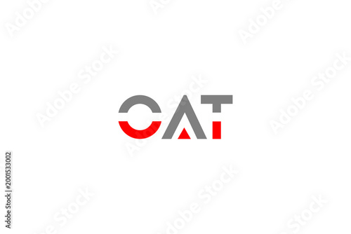 Free Download OAT Logo in Red and Gray Geometric Shapes for Modern Minimalist Brand Identity - GFXLoad