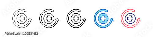 Recovery Icon In 5 Different Styles Set Collection.   