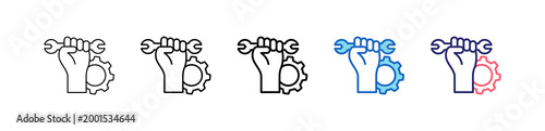 Repair Icon In 5 Different Styles Set Collection.   