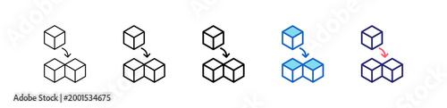 Modular Icon In 5 Different Styles Set Collection.   