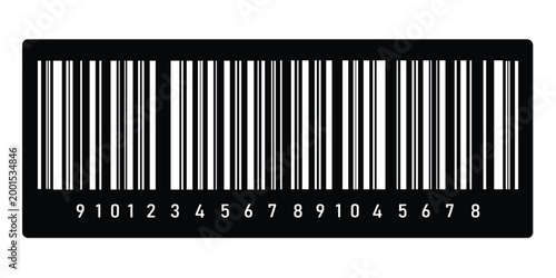 Black and white barcode icon on white background