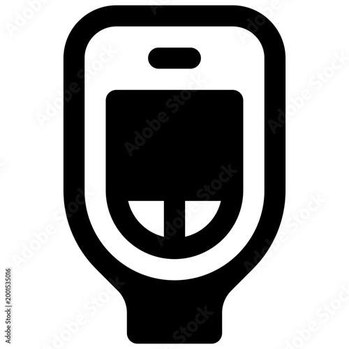 Air integrated dive computer. Outlined stroke vector icon with black-filled details.