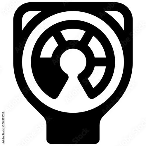 Diving gauge. Outlined stroke vector icon with black-filled details.