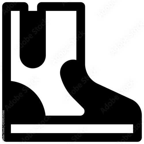Neoprene boots. Outlined stroke vector icon with black-filled details.
