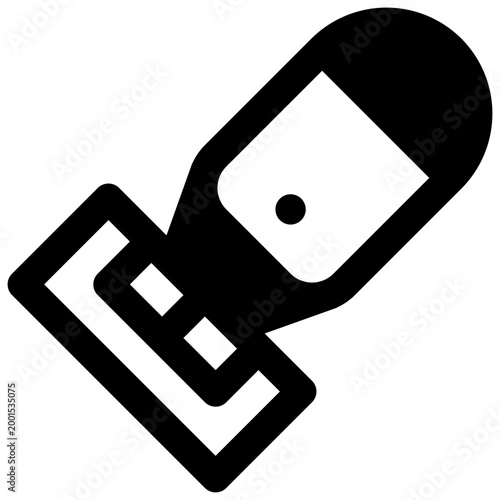 Diver propulsion vehicle. Outlined stroke vector icon with black-filled details.