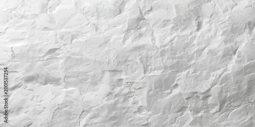 A rough white crumpled paper texture creates a creased and wrinkled blank sheet background with a vintage parchment pattern on a crushed grunge surface