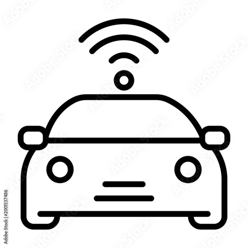 Autonomous Vehicle Icon – Self Driving Car Line Icon