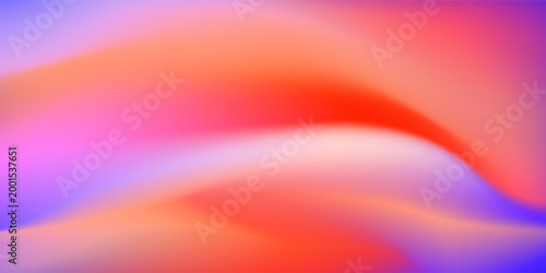 Abstract smooth gradient background with flowing organic shapes, soft blend of warm orange, coral red, pink, and purple tones, pastel neon glow