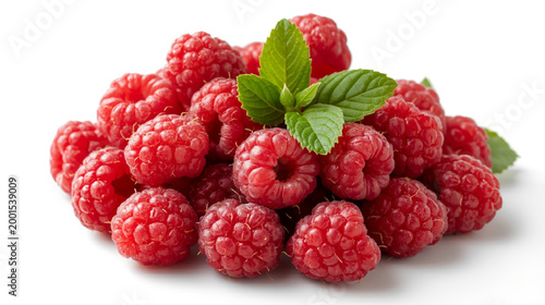 raspberry on white background