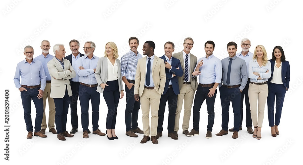 Obraz premium Group of business professionals poses together in a professional line