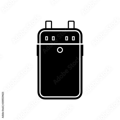 Power Bank Silhouette, Portable Charger Vector Illustration