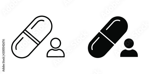 Contrast of medication representation with different user silhouettes