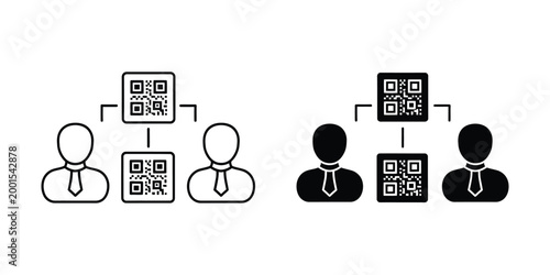Two different qr code sharing methods between individuals in a professional setting