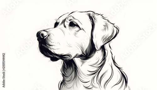 Elegant Ink Sketch of a Loyal Labrador