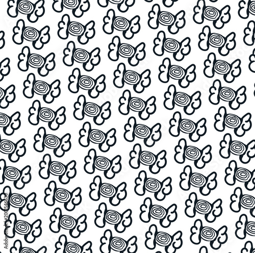 Cartoon elements resembling microbes or flowers form the art.