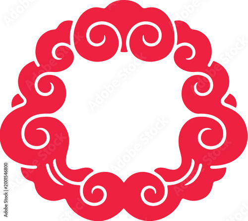 Traditional Chinese Red Cloud Frame