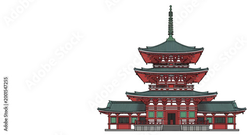 Traditional Japanese Pagoda Architecture, Ancient Temple Building