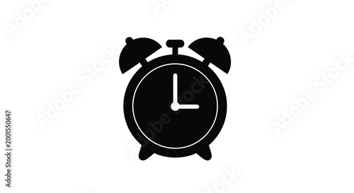 alarm clock silhouette on white background high quality professional detailed