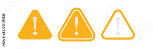 Фотография Set of caution warning signs