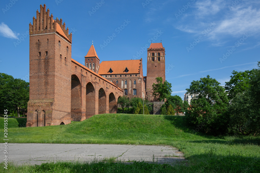 Fototapeta premium 13th century medieval Kwidzyn Castle, monumental brick gothic castle, Kwidzyn, Poland