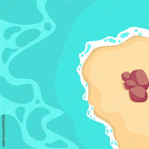 vector illustration of an beach from the top