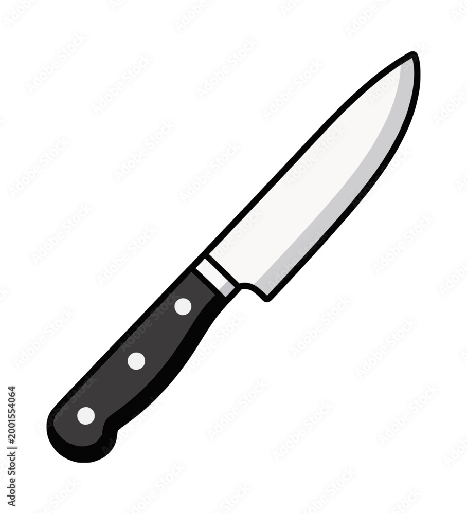 Fototapeta premium Sharp Knife Icon with Detailed Handle Vector Illustration