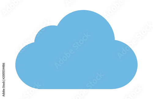 Simple Light Blue Cloud Icon Vector Pictogram
