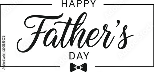 Happy Father’s Day Elegant Frame Typography with Bow Tie Minimal Design
