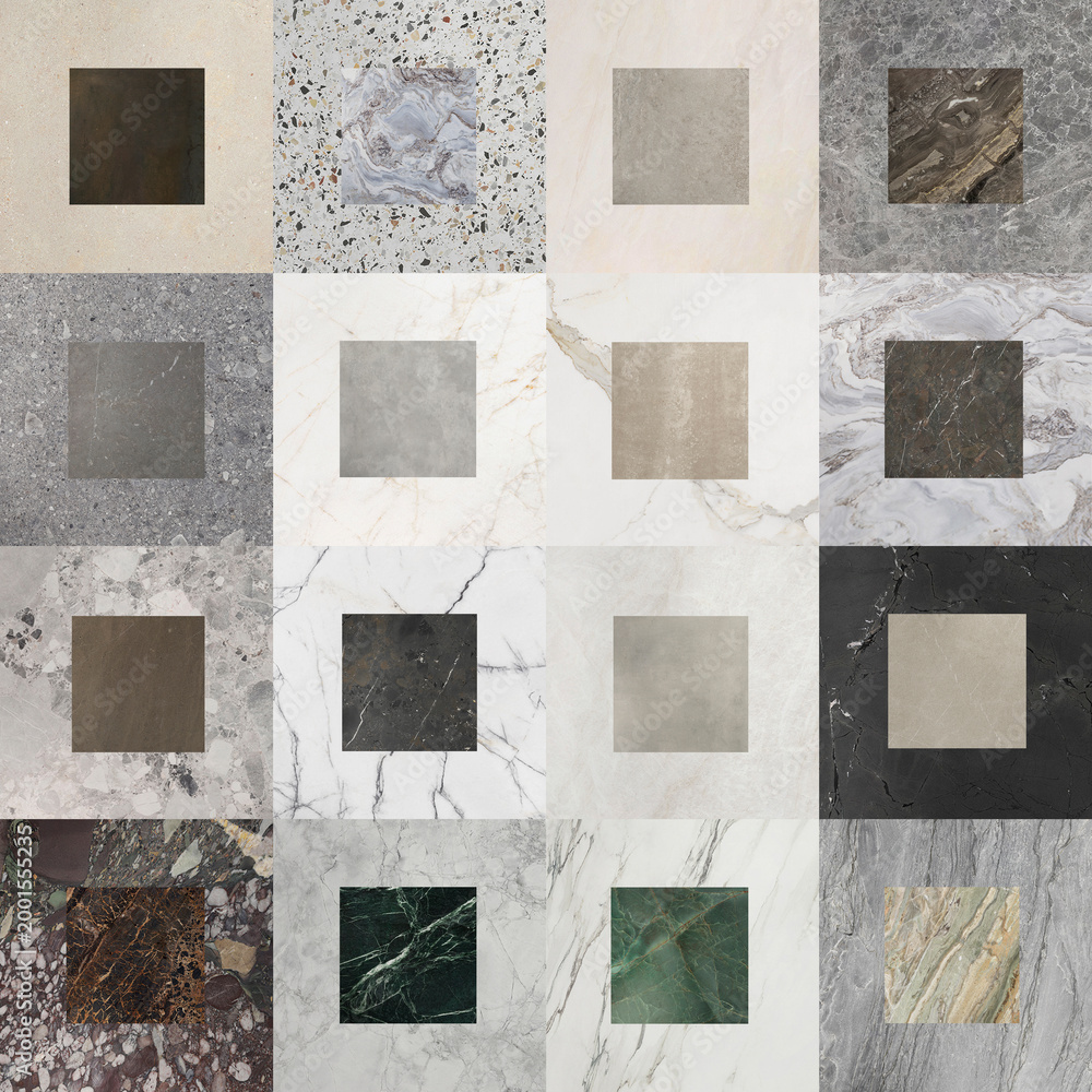 Fototapeta premium Elegant Marble & Stone Texture Mosaic Collection