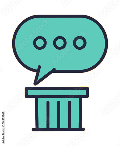 Speech Bubble Concept Vector Icon for Public Speaking