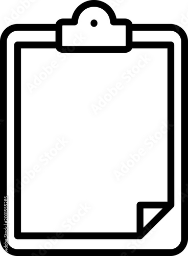 Black clipboard icon - outline