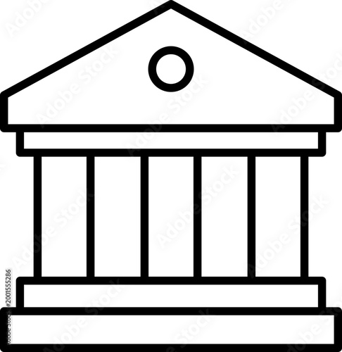 Black bank icon - outline