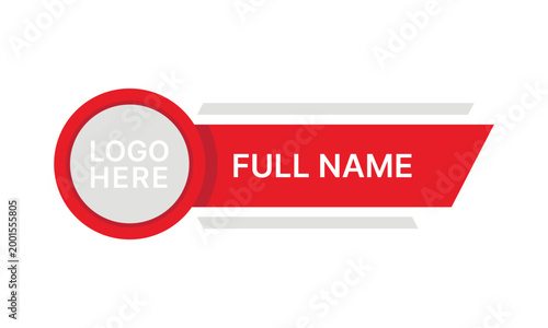 Modern lower third name bar vector template transparent background
