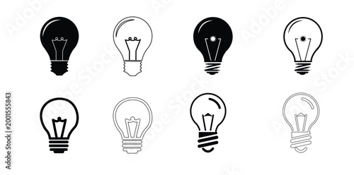 Lightbulb Idea Icon Set – Business Innovation Concept