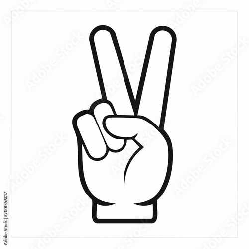 Peace Sign Hand Gesture Icon