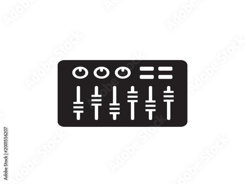 modern sound mixing board control panel flat design vector illustration