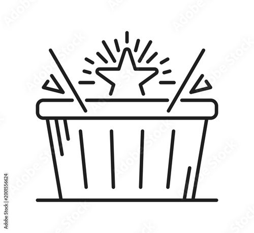 Loyalty program exclusive benefit icon of gift coupon and reward prize, vector pictogram. Exclusive benefit icon of promotion offer for customer club rewards and client loyalty or premium discount