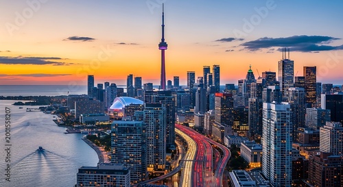 new york city skyline at sunset
