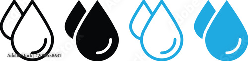 Water drop icon. Raindrop vector illustration. Wet symbol. Oil sign. Blue dripped rain droplet pictogram. Dew icon isolated.