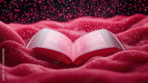 Book Data Visualization An open book surrounded by a swirling vortex of data and information, representing the limitless potential of knowledge and the digital age.
