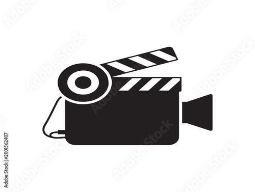 classic film camera clapperboard vector illustration flat design