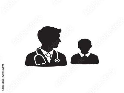doctor consulting patient flat design vector illustration