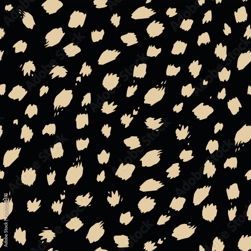 Brush Animal Spots,  Decorative seamless pattern. Repeating background. Tileable wallpaper print.