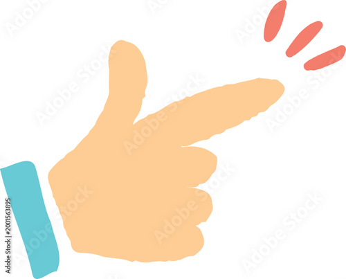 何かを発見し指を指している手のイラスト　指示